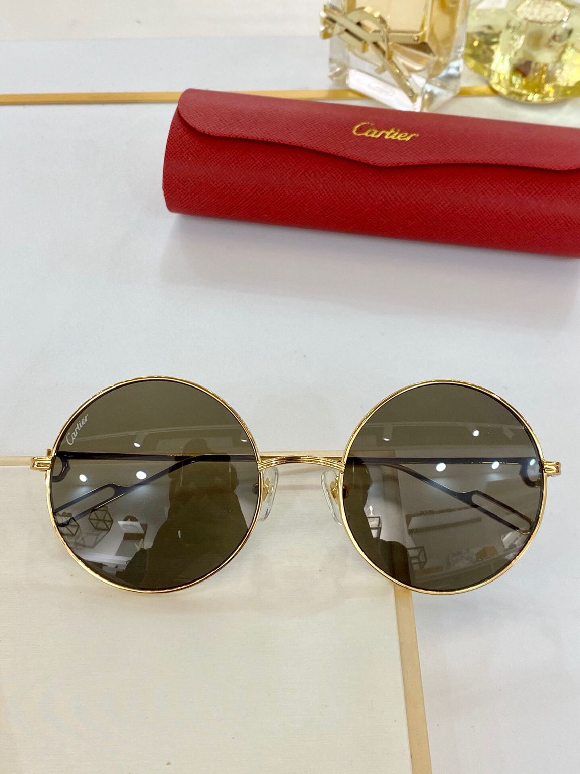 Cartier卡地亚时尚大方新款金属太阳眼镜