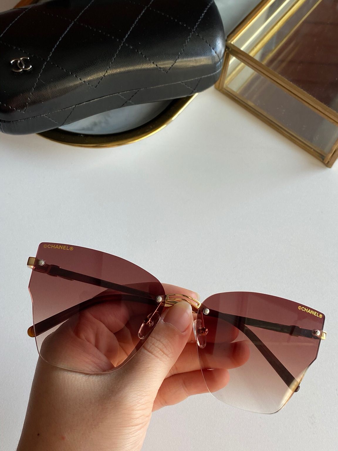 CHANEL香奈儿新品超轻无框猫眼形时尚太阳眼镜