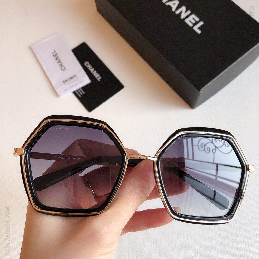 CHANEL香奈儿不规则板材金边女士太阳眼镜