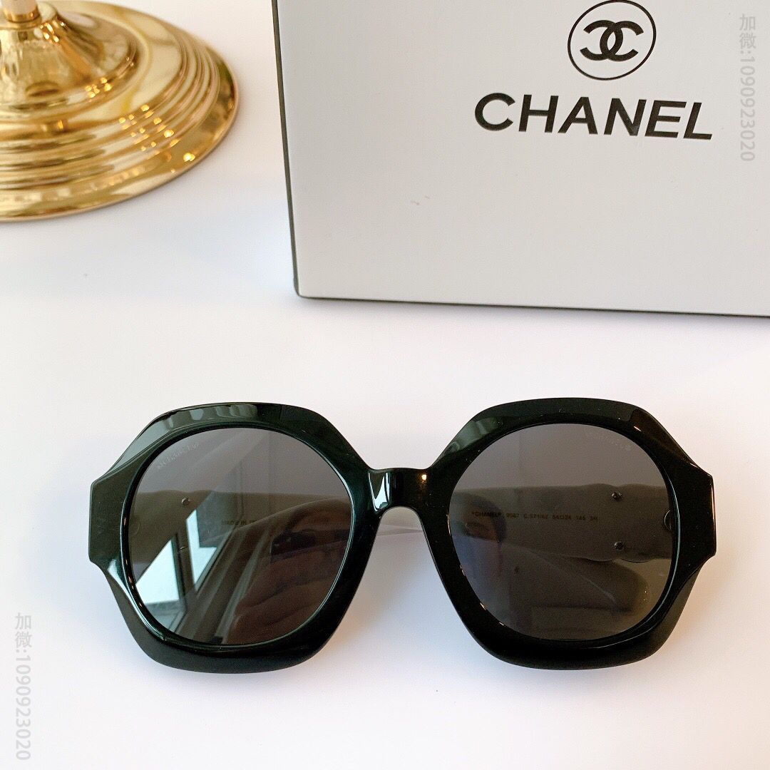 CHANEL香奈儿双C镀金字母镜腿太阳眼镜