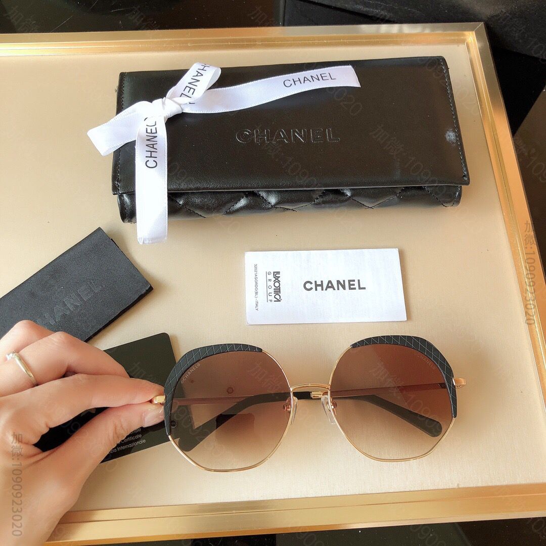 CHANEL香奈儿拼接设计月亮形女士太阳眼镜