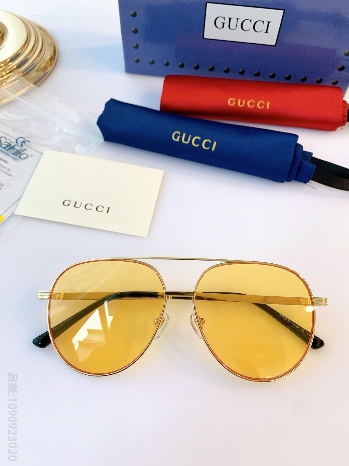 GUCCI古驰经典滴油标志镜腿飞行蛤蟆镜太阳眼镜