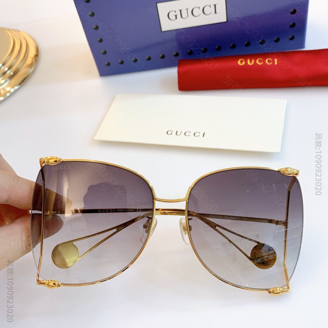 GUCCI古驰个性大框双G logo女士太阳眼镜