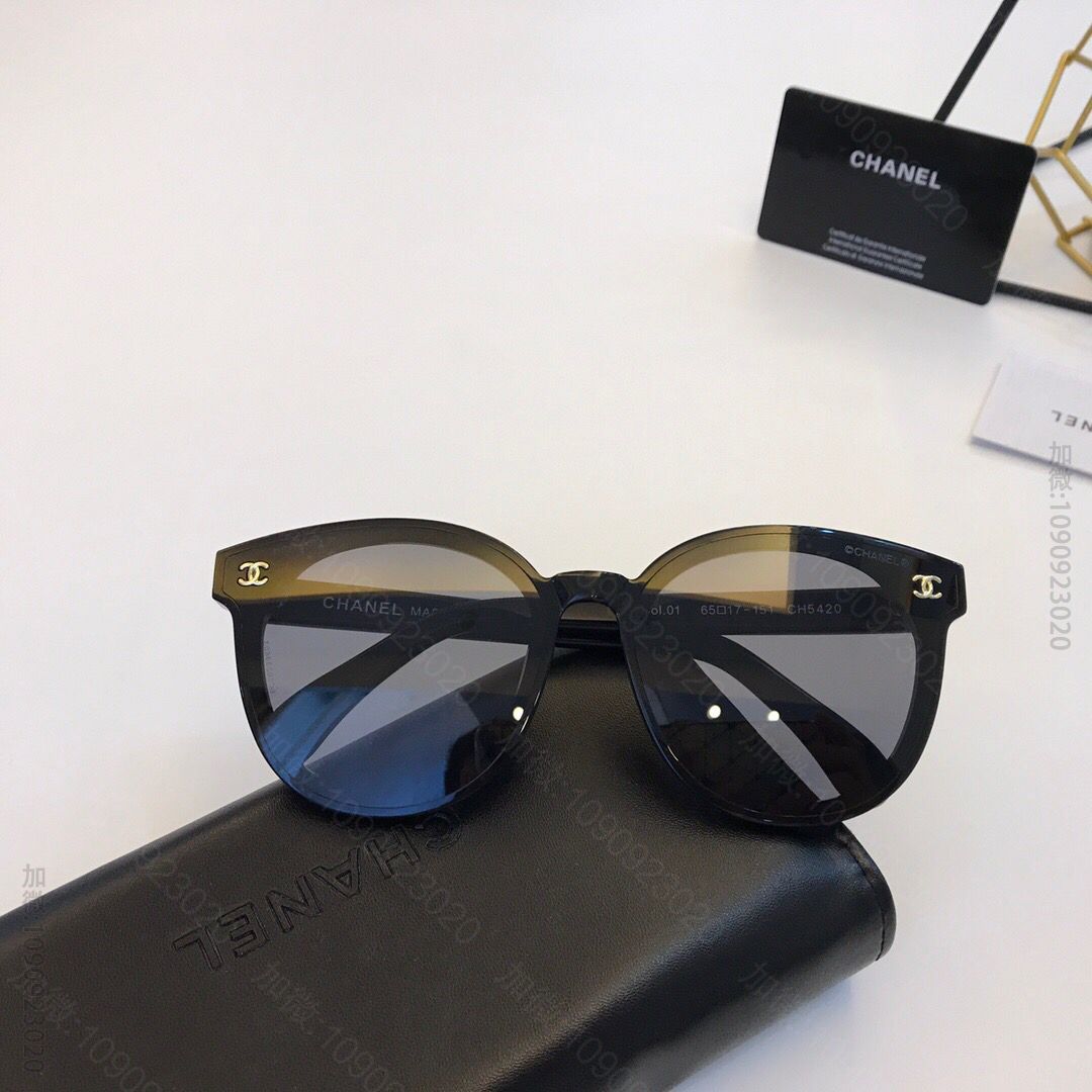 CHANEL香奈儿‬双C logo大方‮时尚女士太阳眼镜