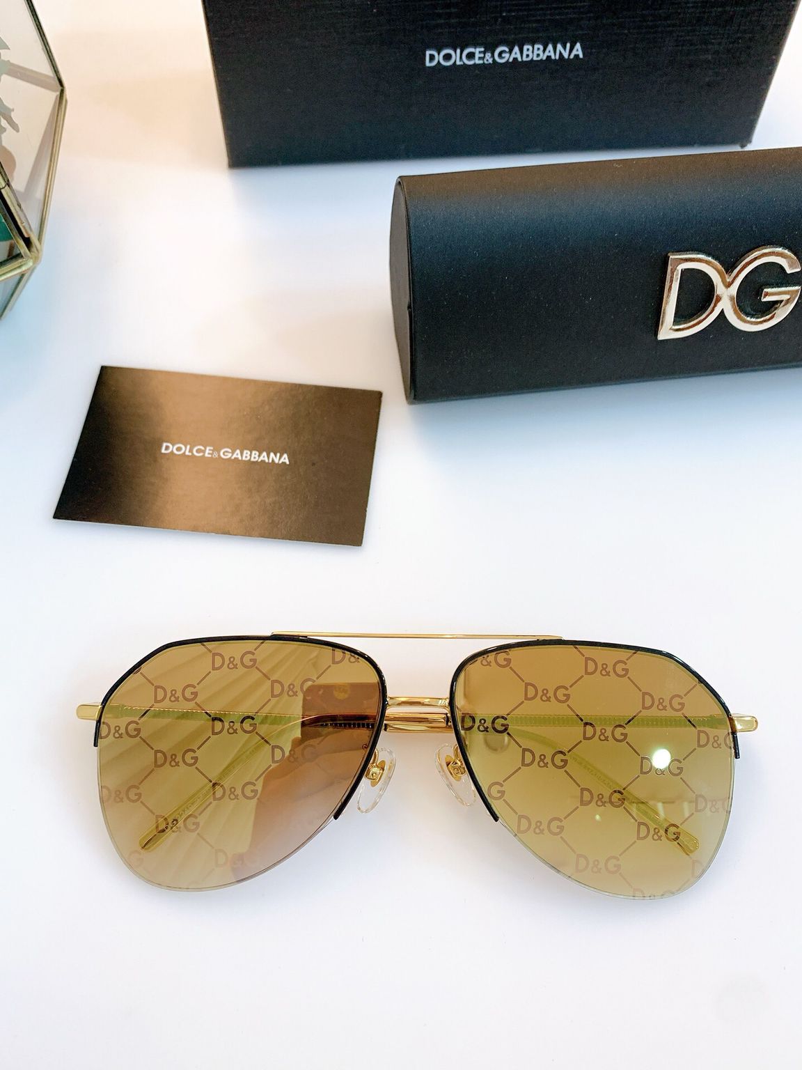 D&G杜嘉班纳哈气帶Logo镜片男女通用太阳眼镜