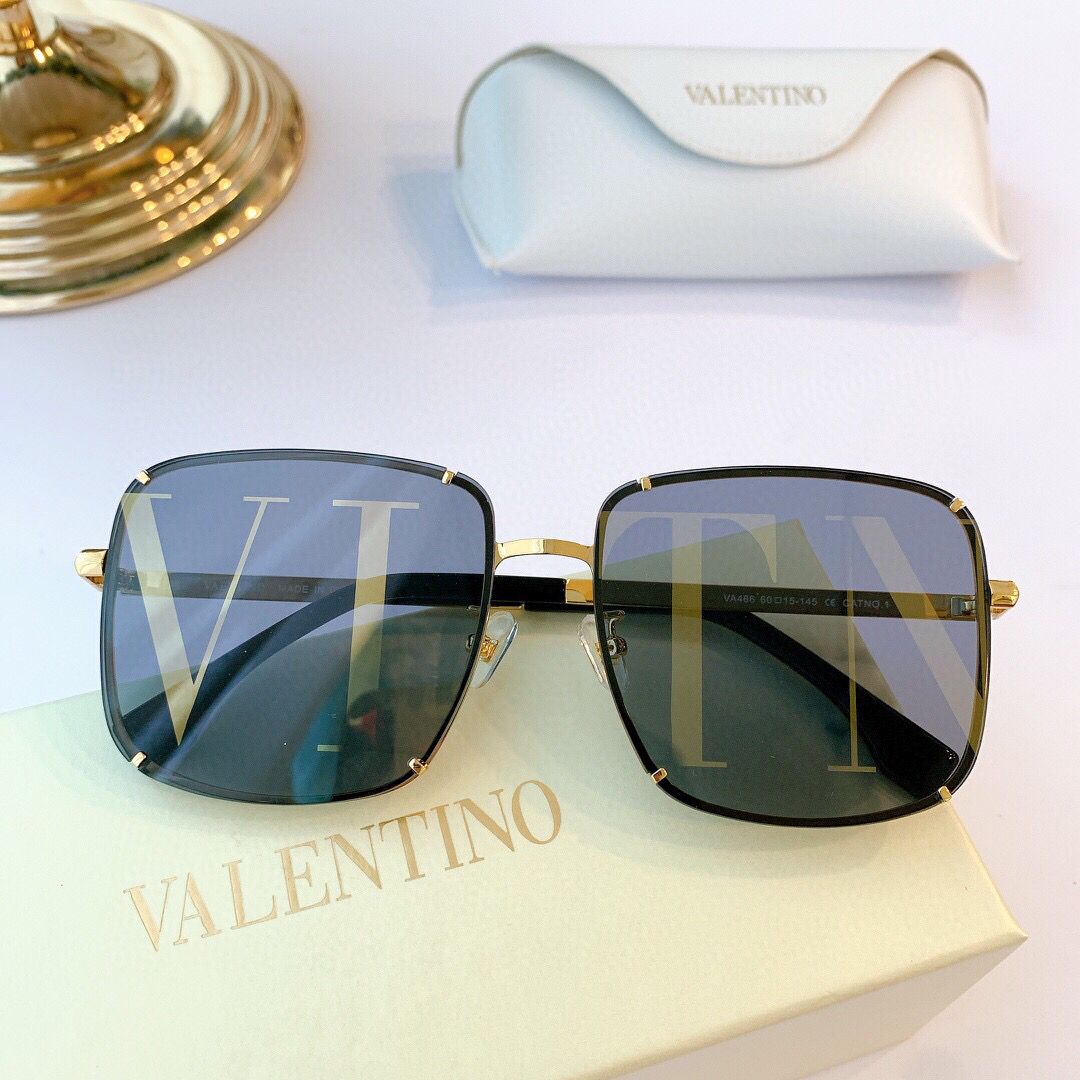 VALENTINO华伦天奴新款字母镜片方框太阳眼镜