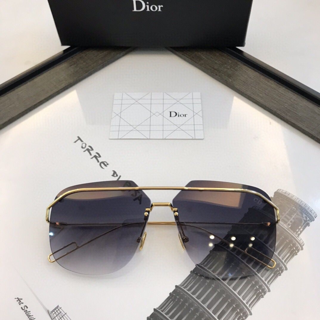 Dior迪奥2023新款2023新款经典复古镜腿精致烫字配饰无框太阳眼镜