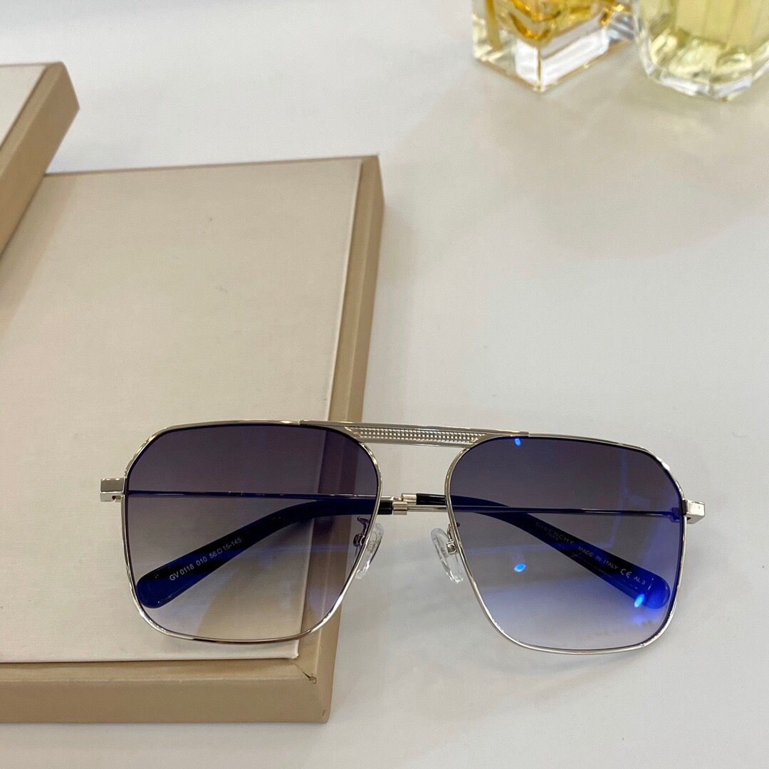 Givenchy纪梵希超轻细框配以镂空金属单梁太阳眼镜