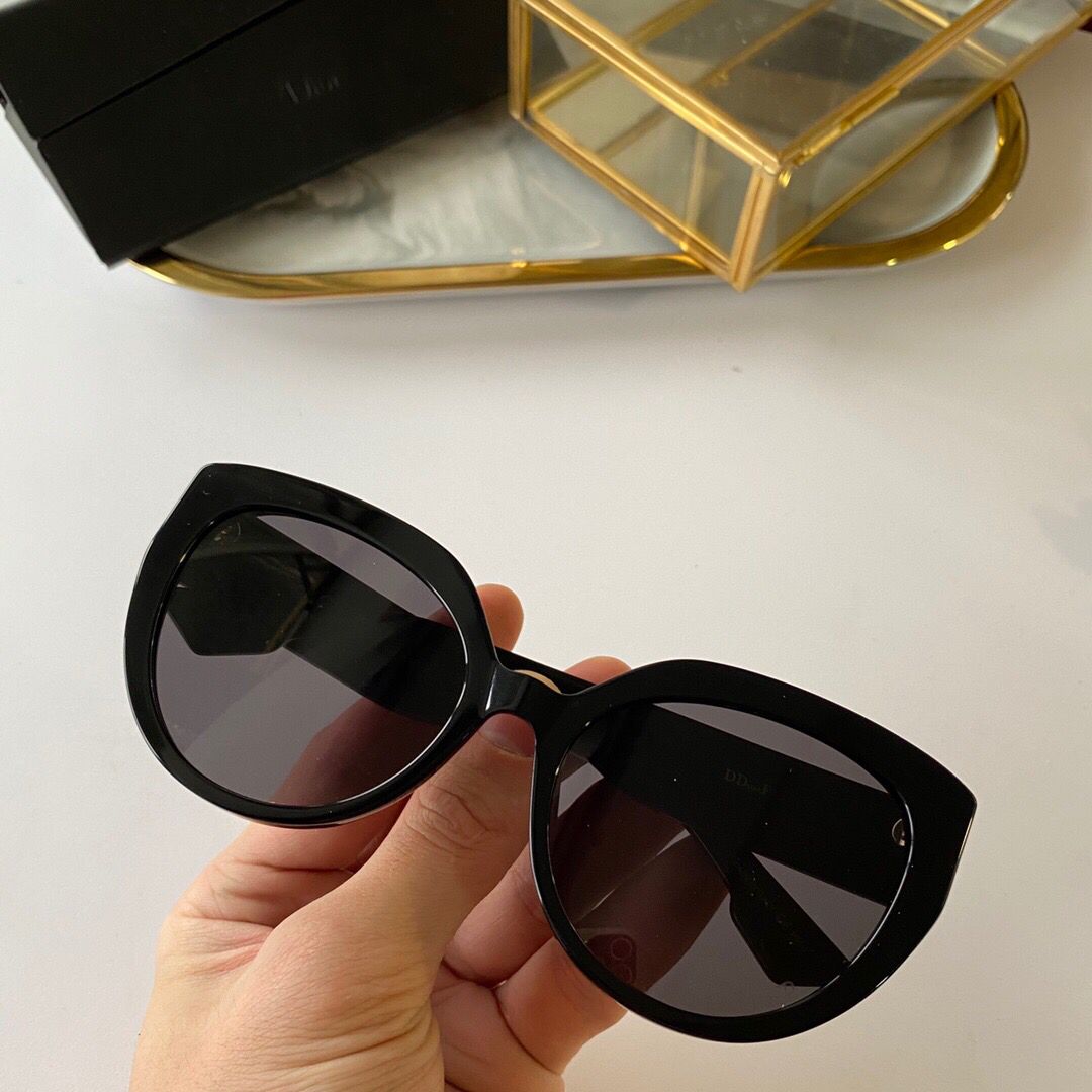 A货迪奥女款眼镜 Dior迪奥猫眼圆形金属logo百搭太阳眼镜 A货迪奥女款眼镜 