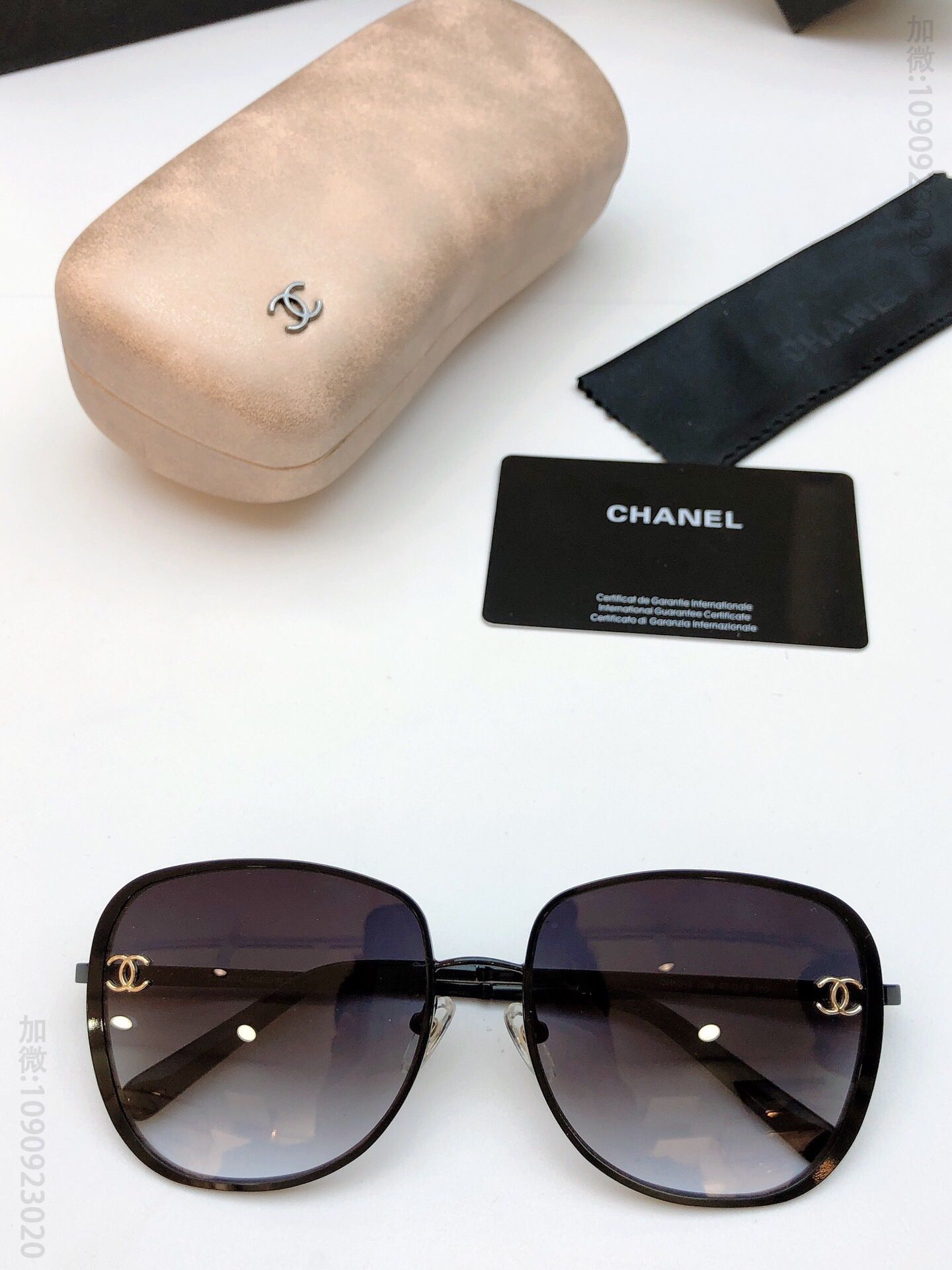 CHANEL香奈儿镜面logo整体镜框弹簧格子编织镜腿太阳眼镜