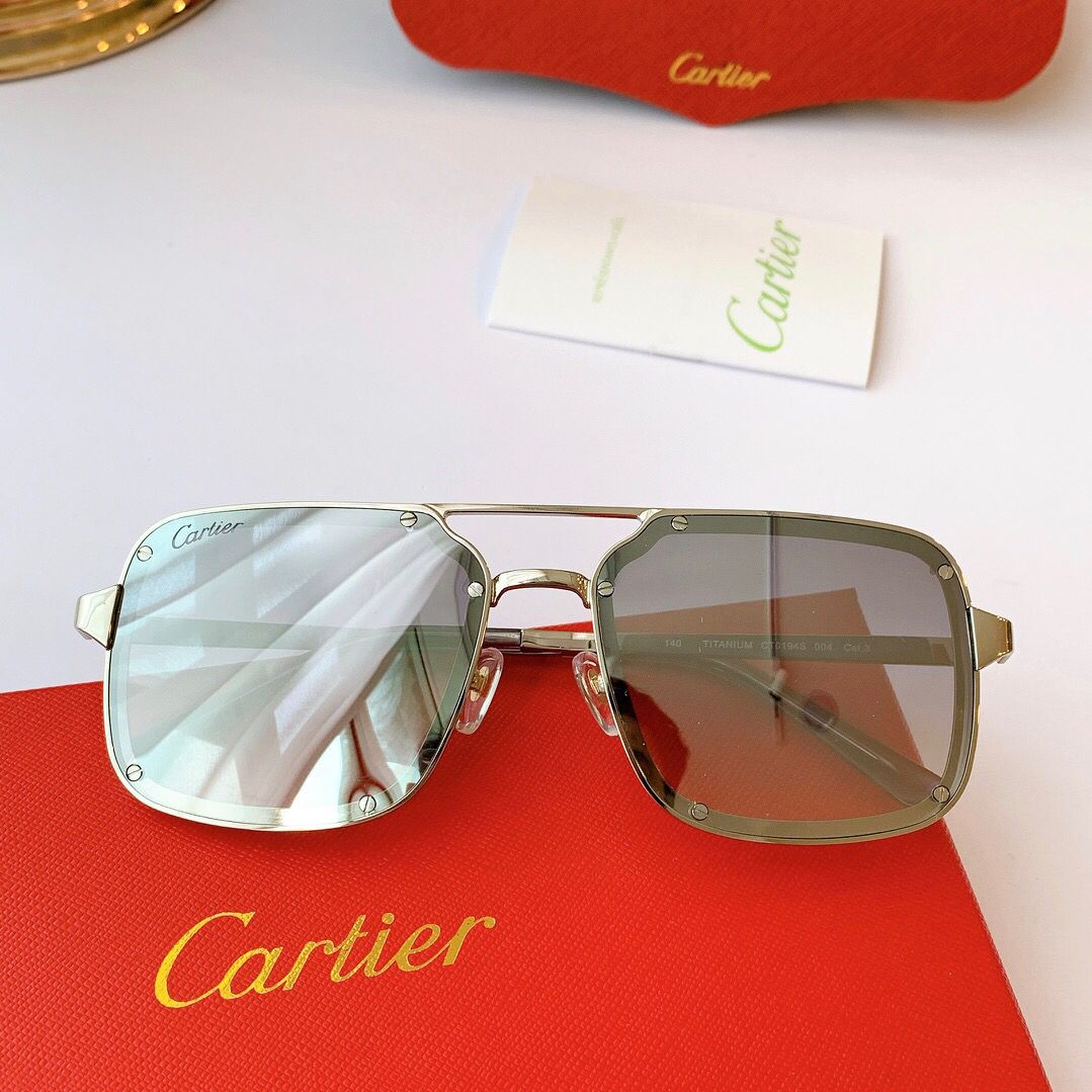 高仿卡地亚男款眼镜 卡地亚眼镜价格 Cartier卡地亚经典方框男士太阳眼镜 