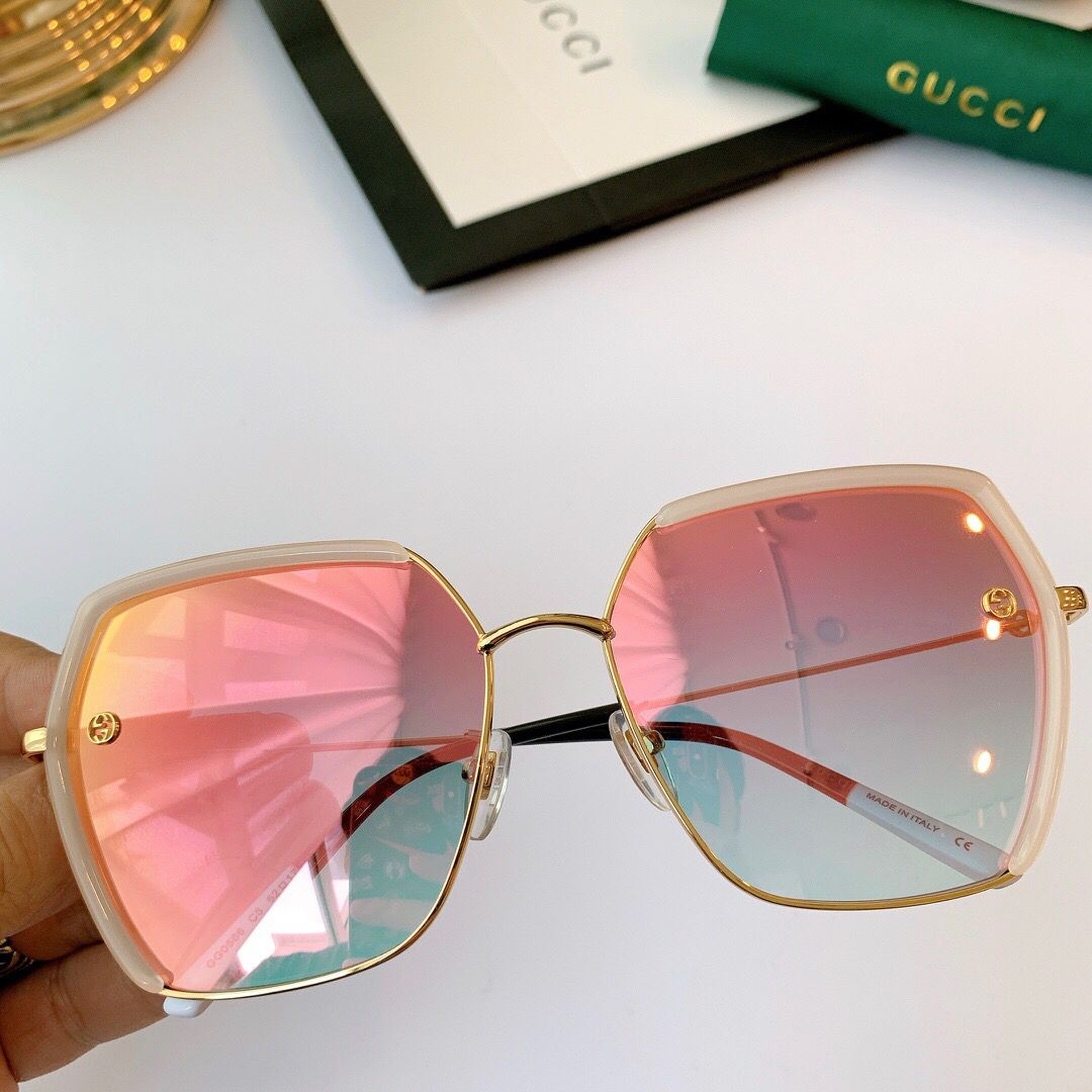 GUCCI古驰双G logo时尚金属框架板材内框太阳眼镜