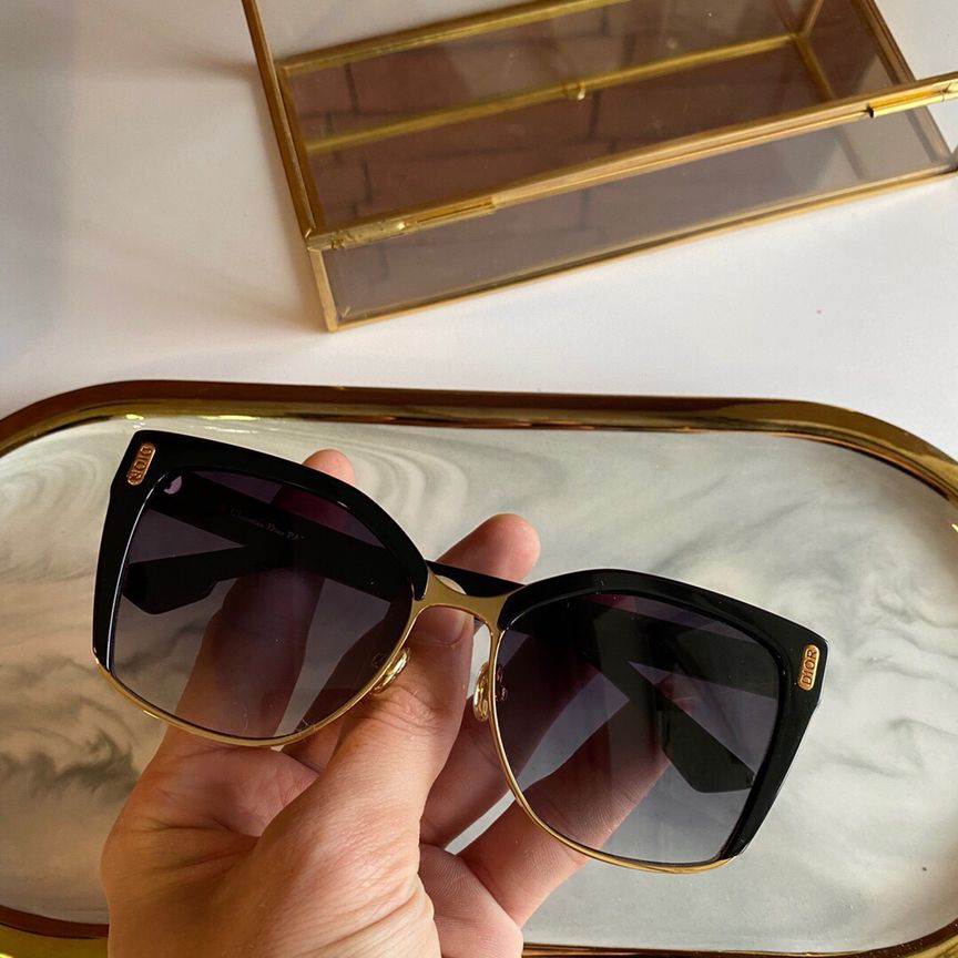 Dior迪奥金属包边板材多边型框架太阳眼镜