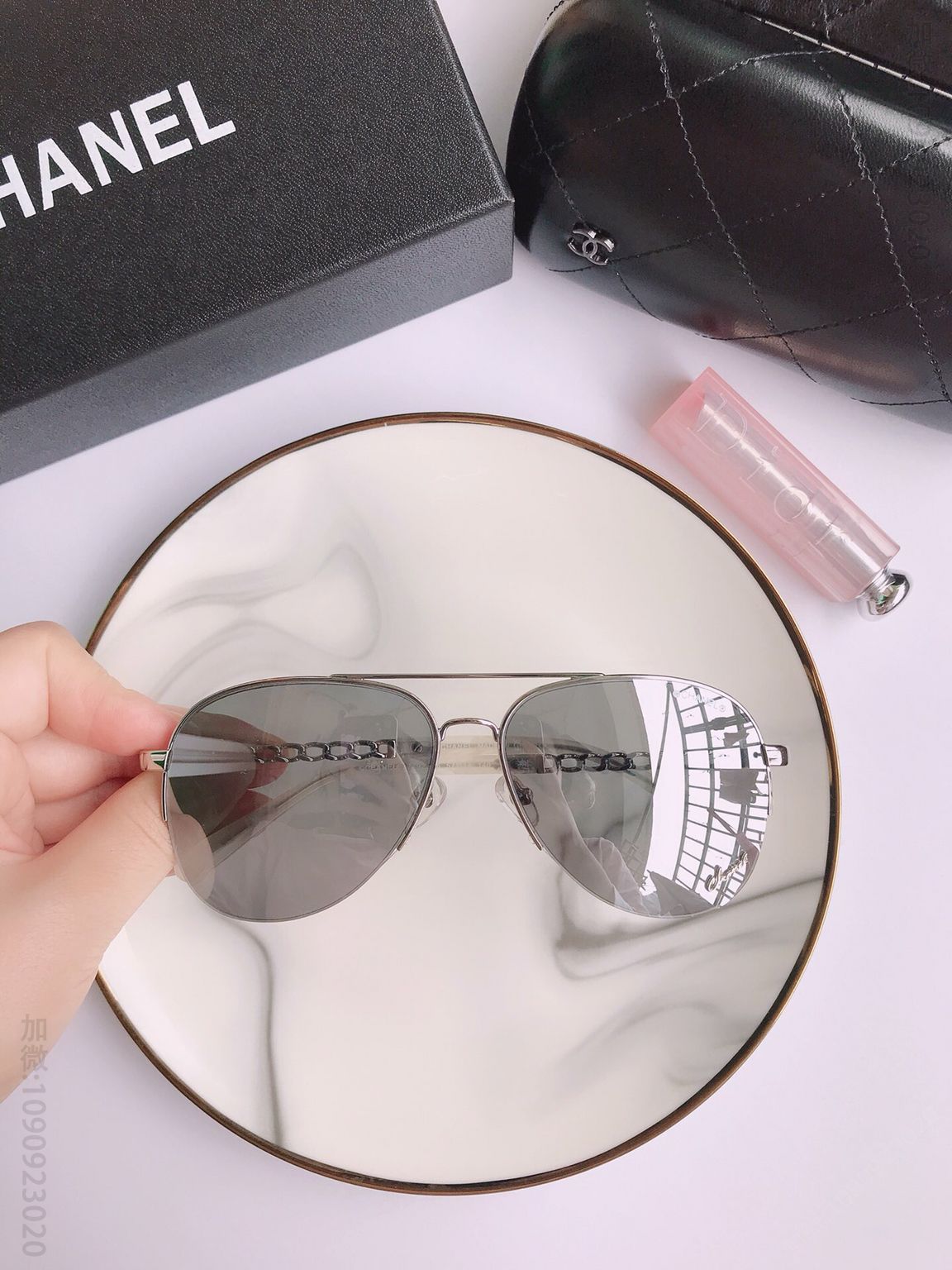 CHANEL香奈儿钻石立体切边女士太阳眼镜