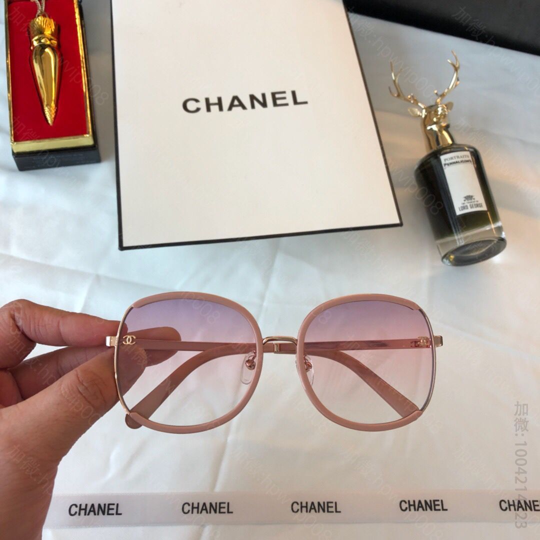 香奈儿镜片装饰双C logo 椭圆形边框女士太阳眼镜 精品CHANEL眼镜 