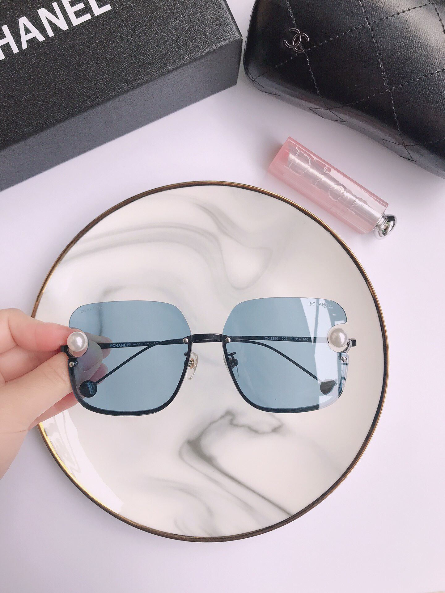 CHANEL香奈儿经典珍珠系列时尚方框太阳镜