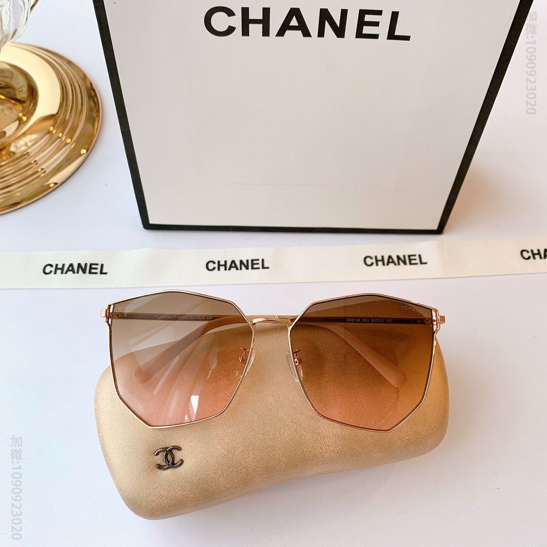 CHANEL香奈儿多边形不规则结构滴油镂空镜框太阳眼镜
