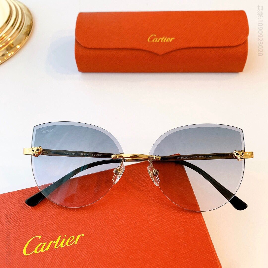 Cartier卡地亚高档金属材质无框墨镜太阳眼镜
