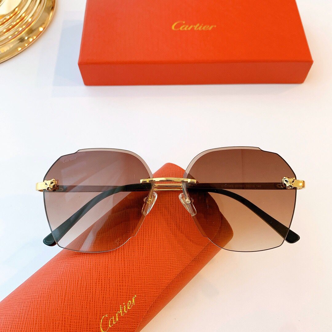 Cartier卡地亚高档金属材质框墨镜太阳眼镜