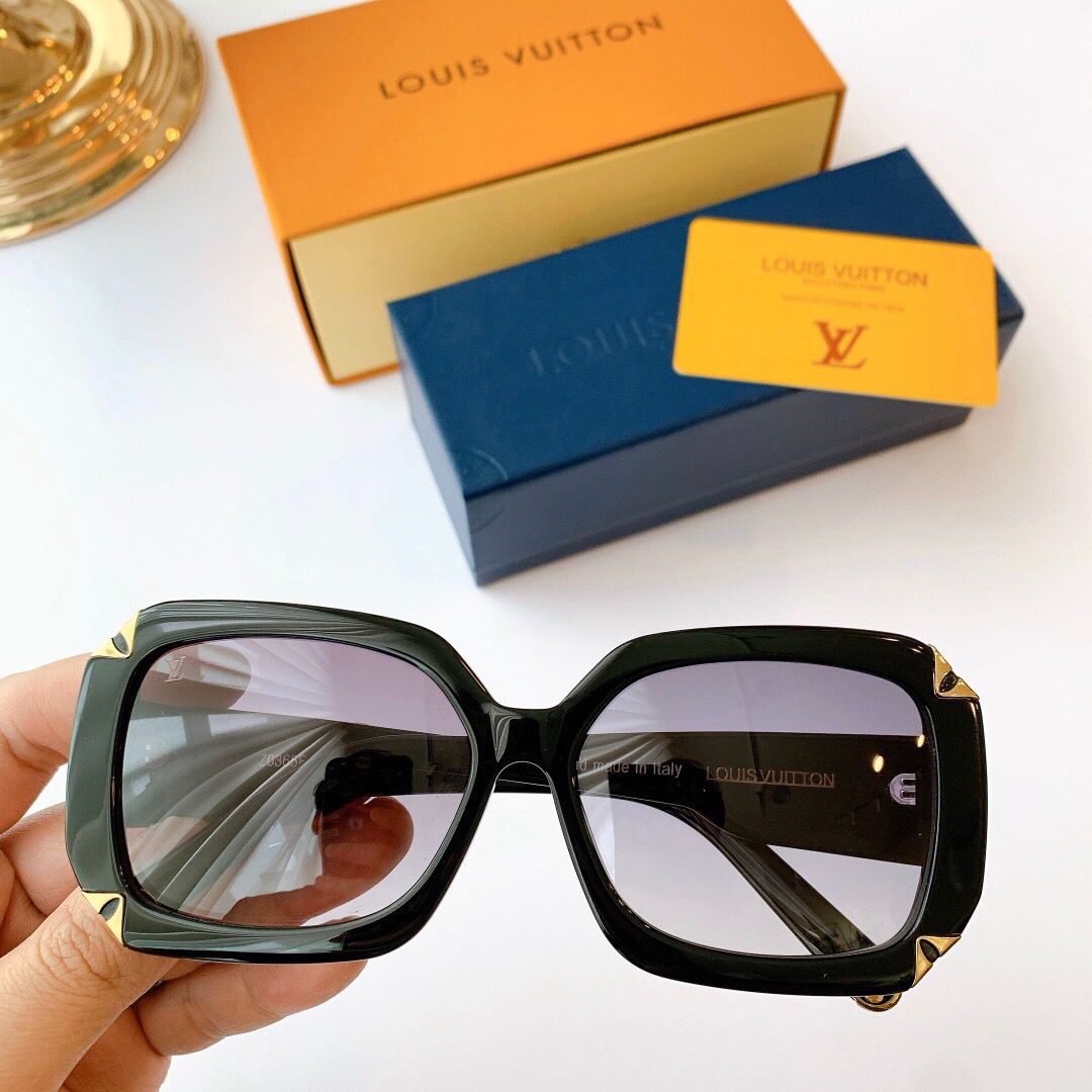 精仿LV女款眼镜 LV女款眼镜 LV路易威登百搭四角金属款方框墨镜太阳眼镜 精仿LV眼镜网站 