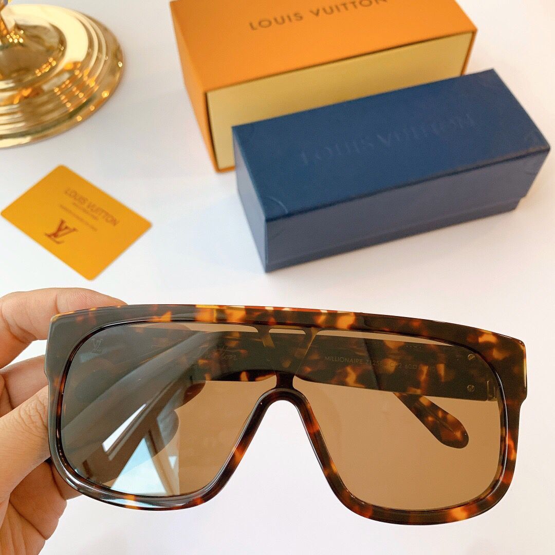 LV路易威登logo金丝线金属板材太阳眼镜