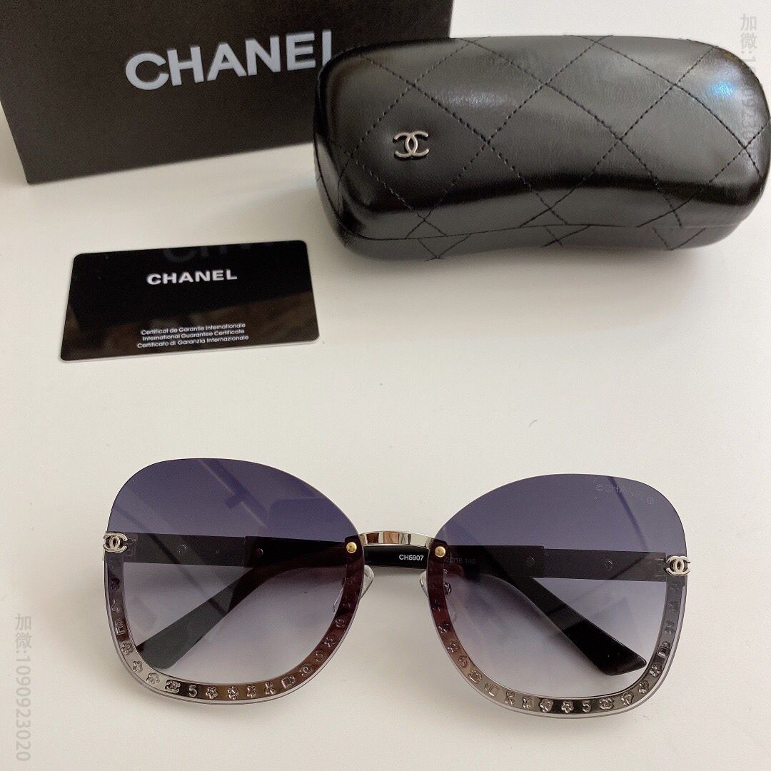 CHANEL香奈儿多边形不规则结构滴油镂空镜框太阳眼镜