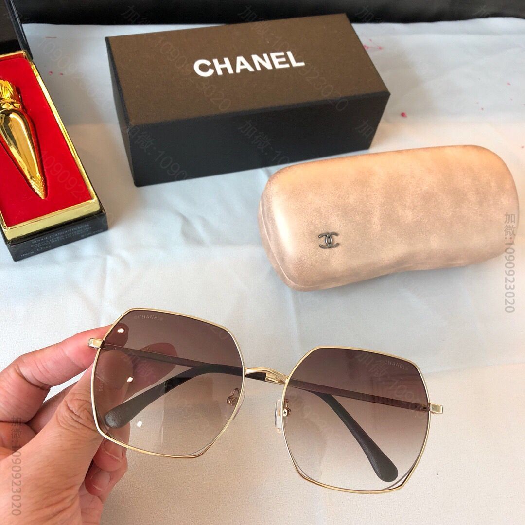 CHANEL香奈儿迪丽热巴同款小羊皮装饰镂空女士太阳眼镜
