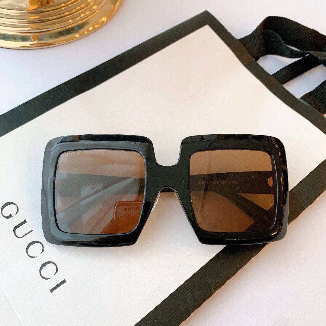 GUCCI古驰字母经典双G小logo男女通用方形大框太阳眼镜