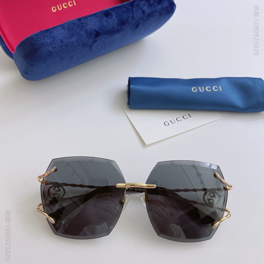 GUCCI古奇特色logo 经典方型太阳眼镜
