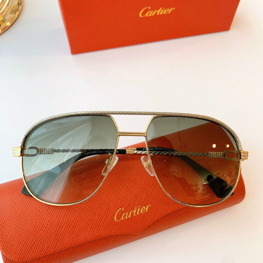 Cartier卡地亚经典方框设计男女通用太阳眼镜