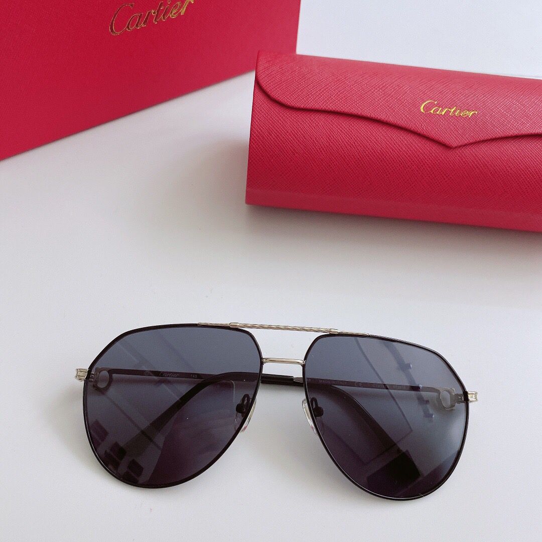 Cartier卡地亚新款金属男士圆框太阳眼镜