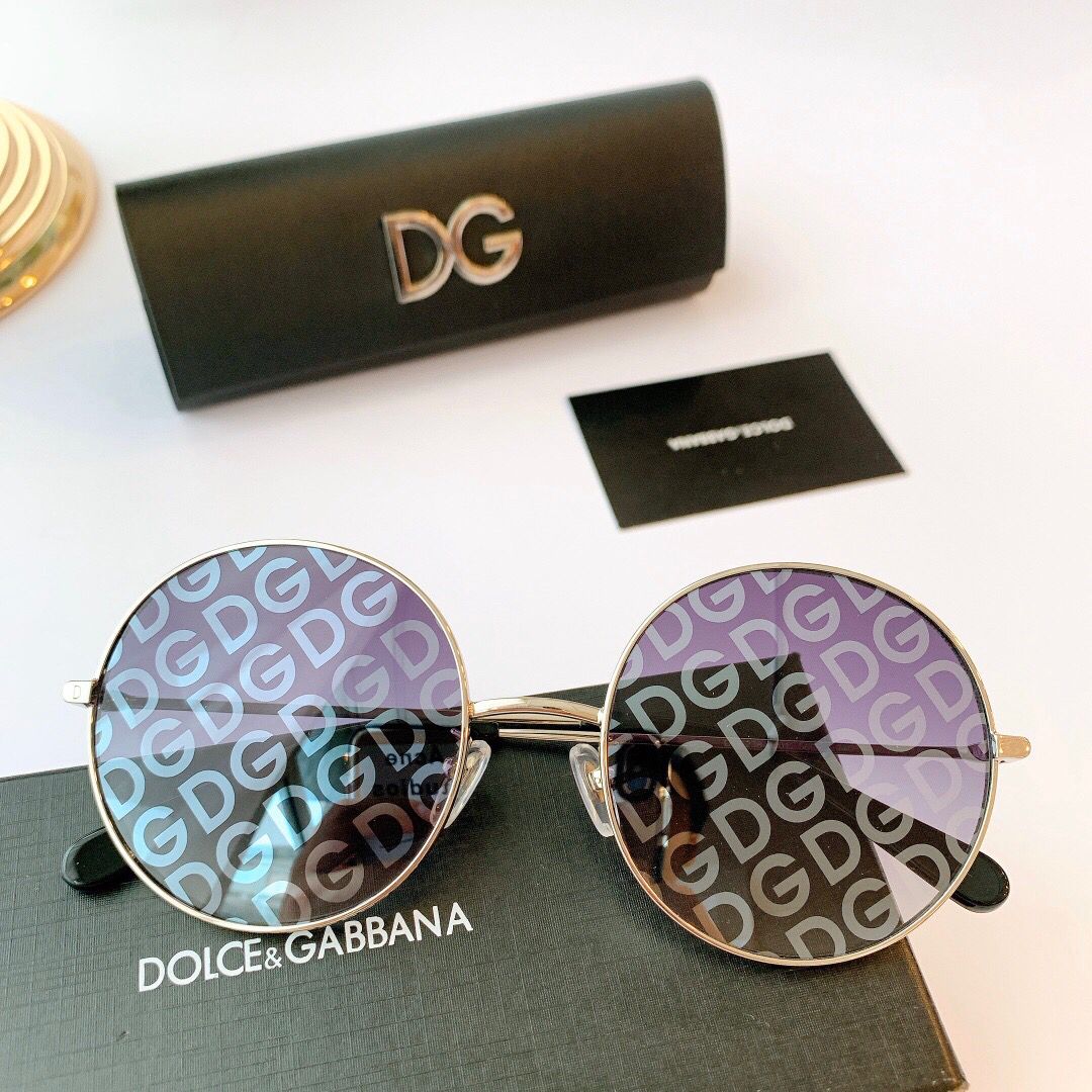 D&G杜嘉班纳圆型英文字母标识女士太阳眼镜