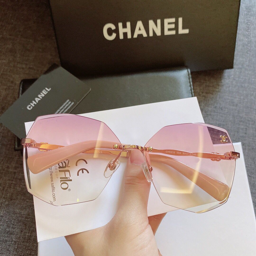 CHANEL香奈儿多边形不规则钻石切边镜片女士太阳眼镜