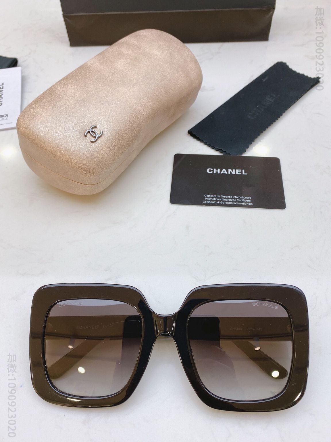 CHANEL香奈儿无框钻石切边女士太阳眼镜