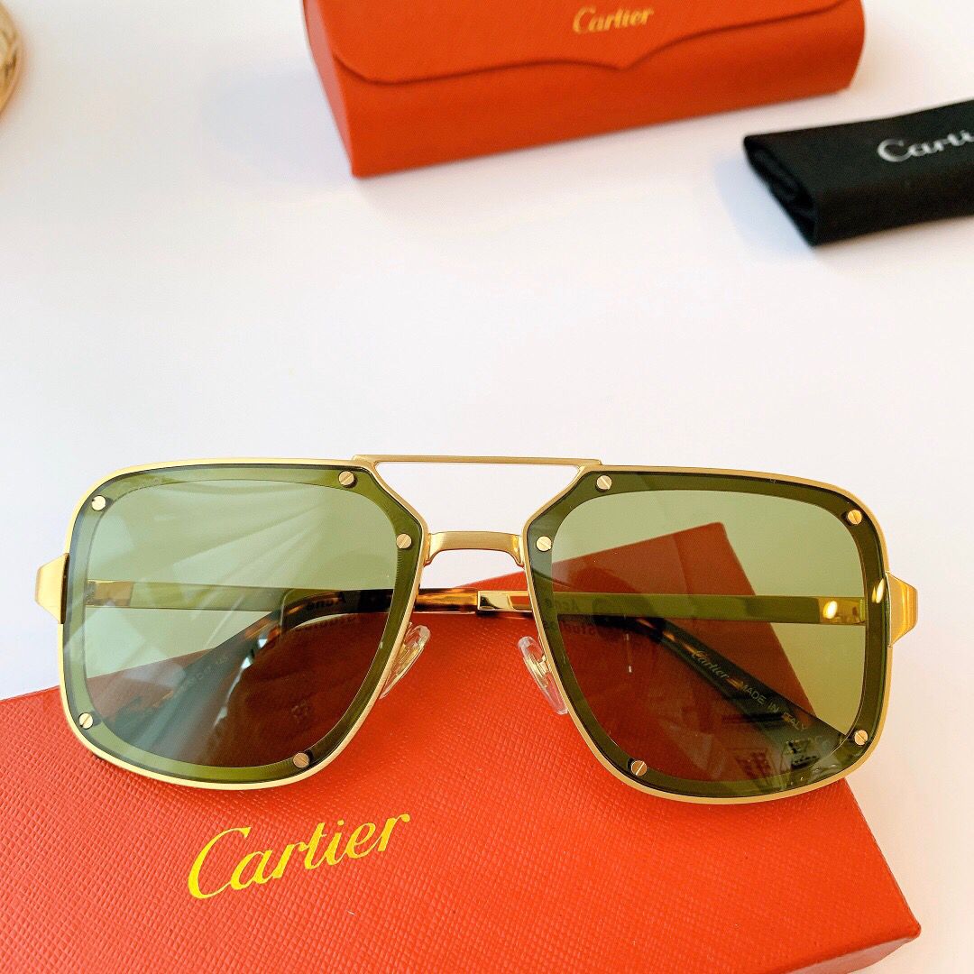 Cartier卡地亚重金属男士方框太阳眼镜开车墨镜
