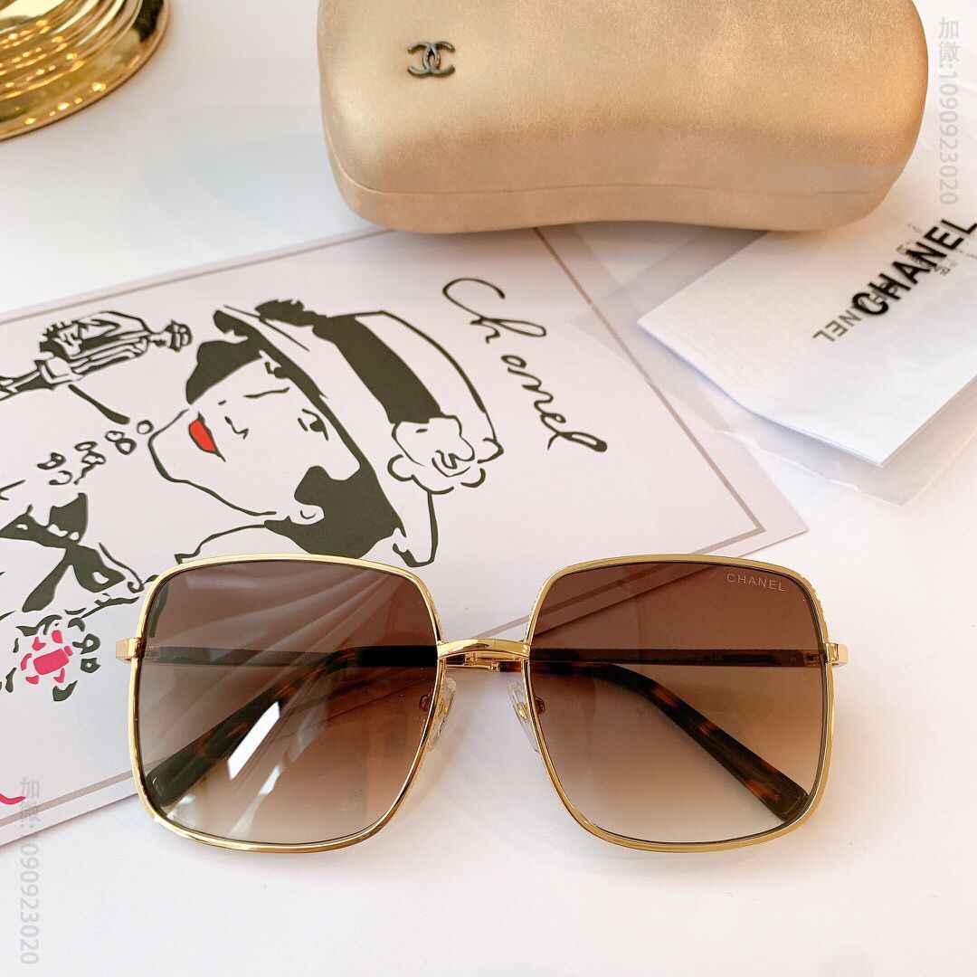 CHANEL香奈儿2023新品方形双C logo太阳眼镜