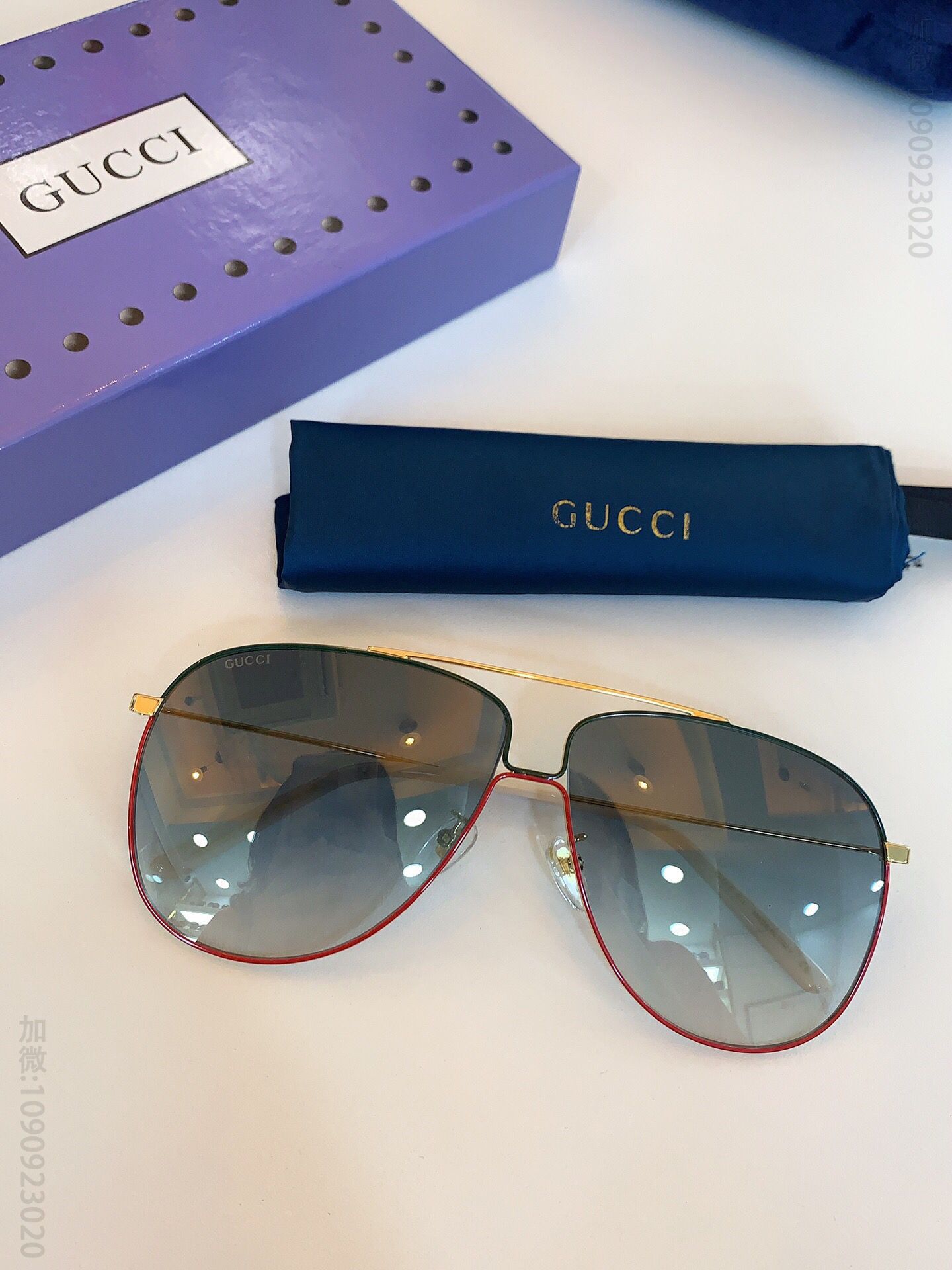 GUCCI古驰标志性双G图案男女通用太阳眼镜