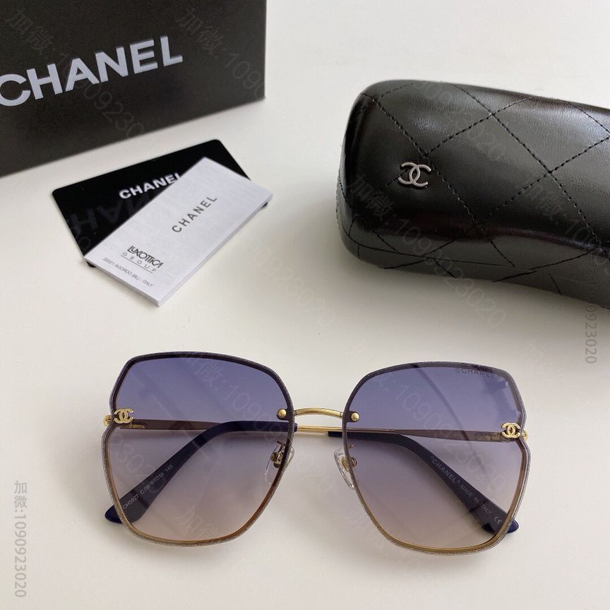 CHANEL香奈儿秋夏2023新款双C镜腿配饰女士太阳眼镜