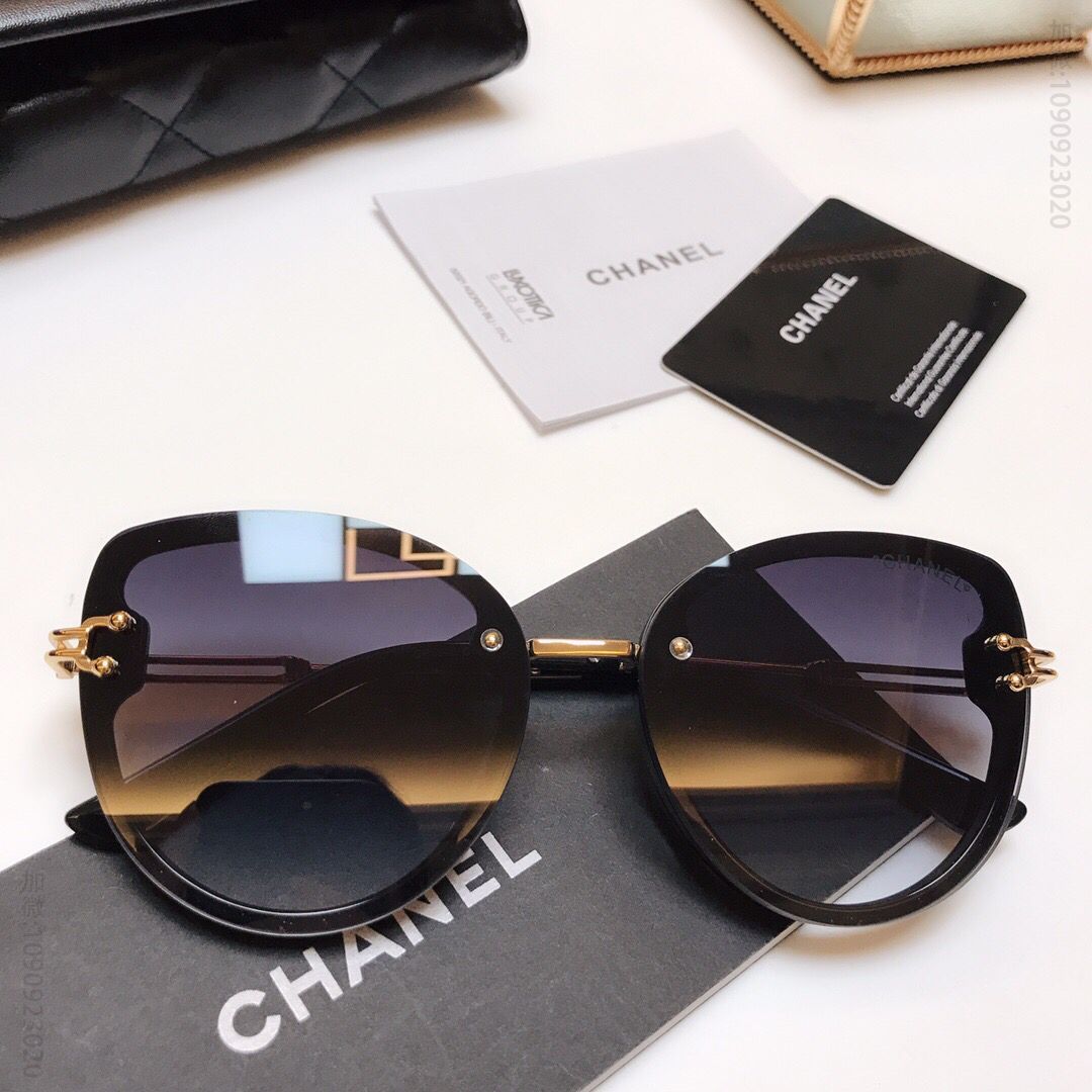 CHANEL香奈儿百搭圆形男女同款墨镜太阳眼镜