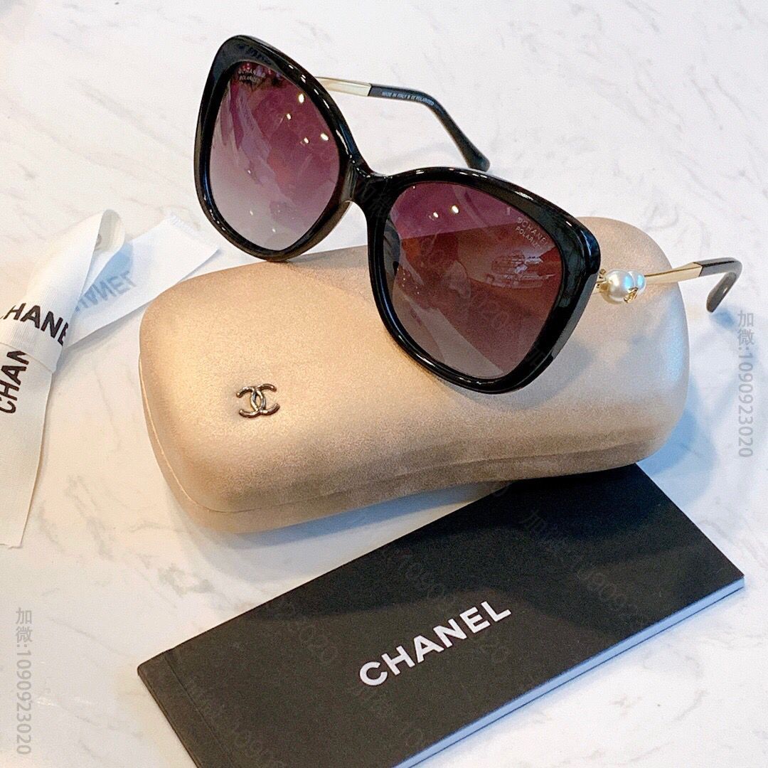 CHANEL香奈儿双珍珠款女士大气百搭太阳眼镜