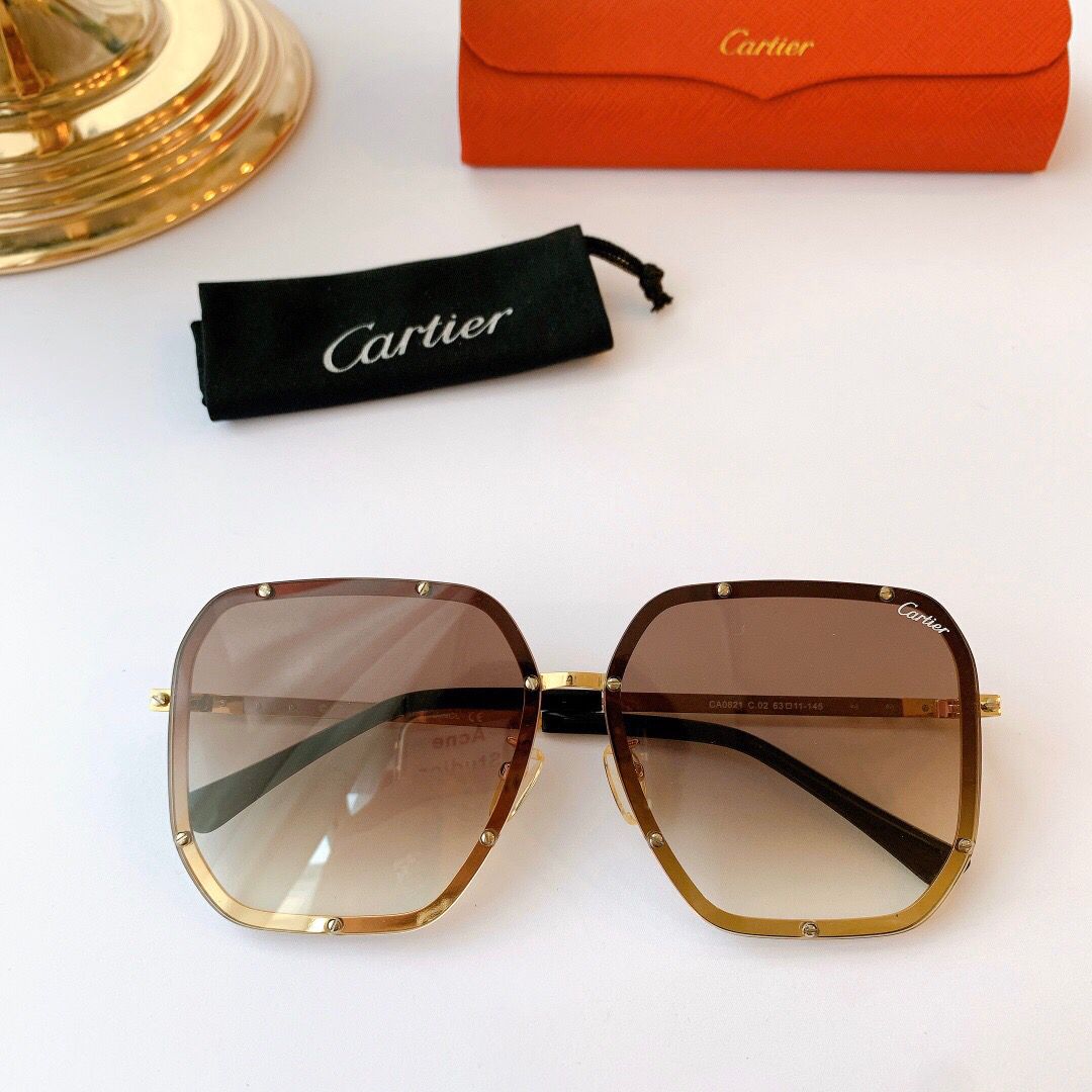 Cartier卡地亚无框柳钉女士太阳眼镜