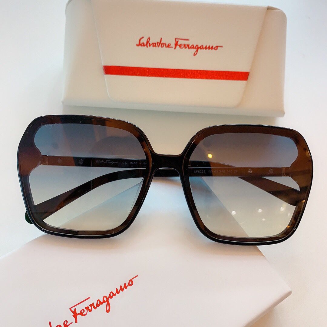 高仿菲拉格慕女款眼镜 菲拉格慕女款眼镜图片 菲拉格慕Ferragamo简洁大框板材墨镜太阳眼镜 