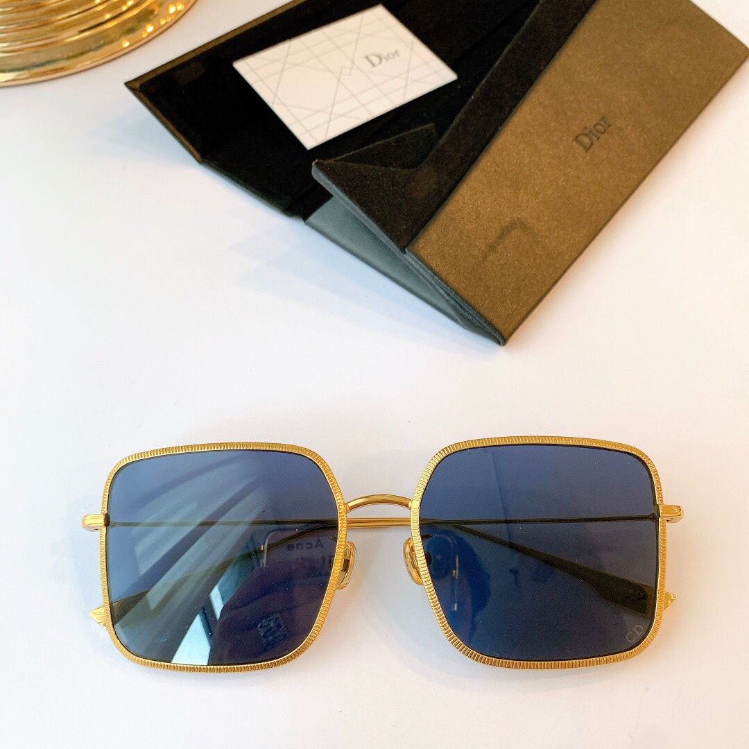 Dior迪奥时尚镜面螺纹设计大方框太阳眼镜