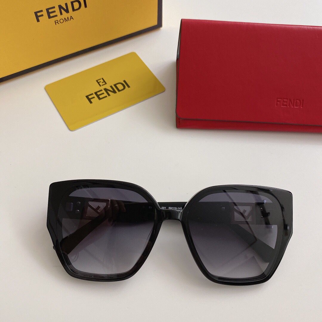 高仿芬迪男女款眼镜 芬迪眼镜 FENDI大F装饰logo不规则太阳眼镜 