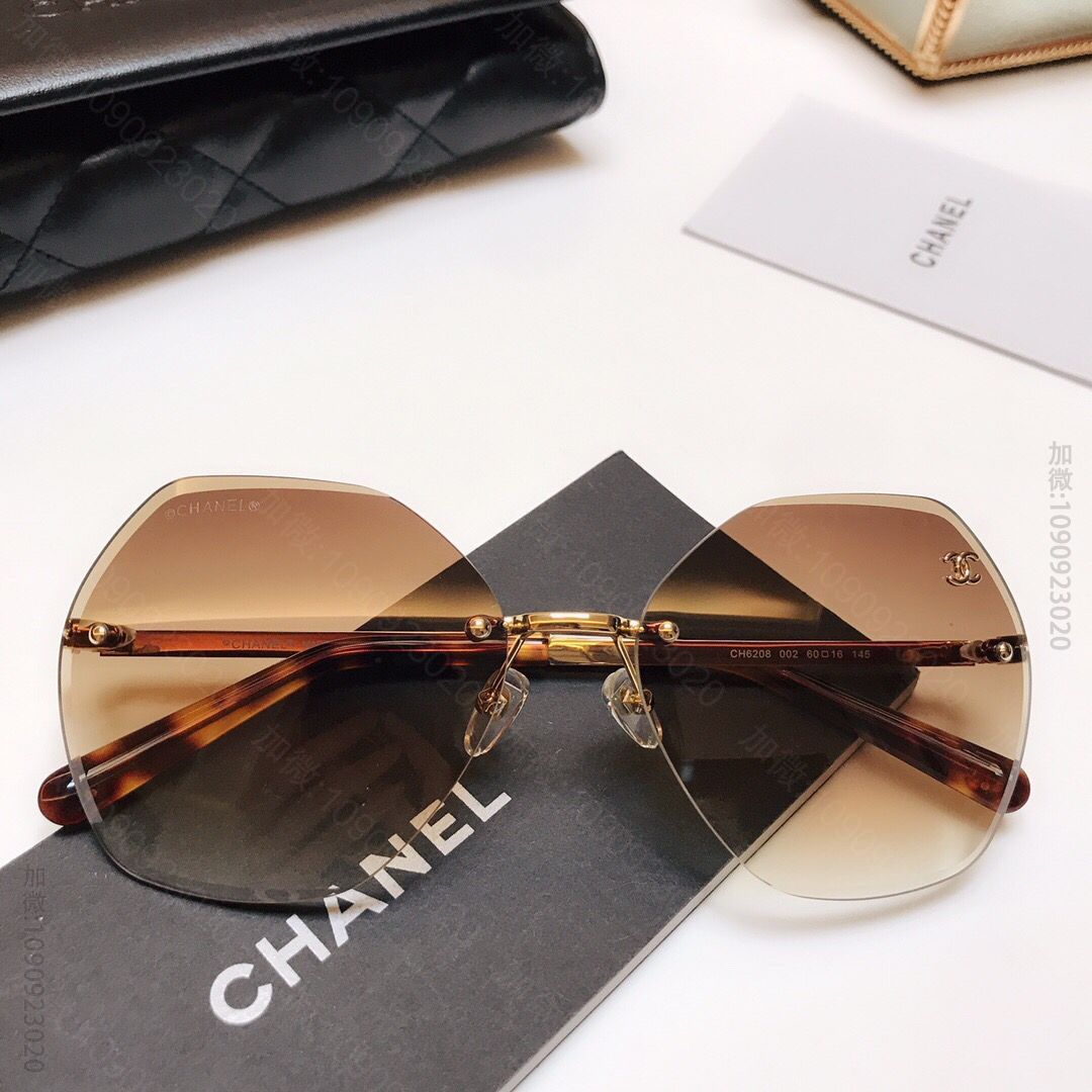 CHANEL香奈儿纯手工切边镜片方框太阳眼镜