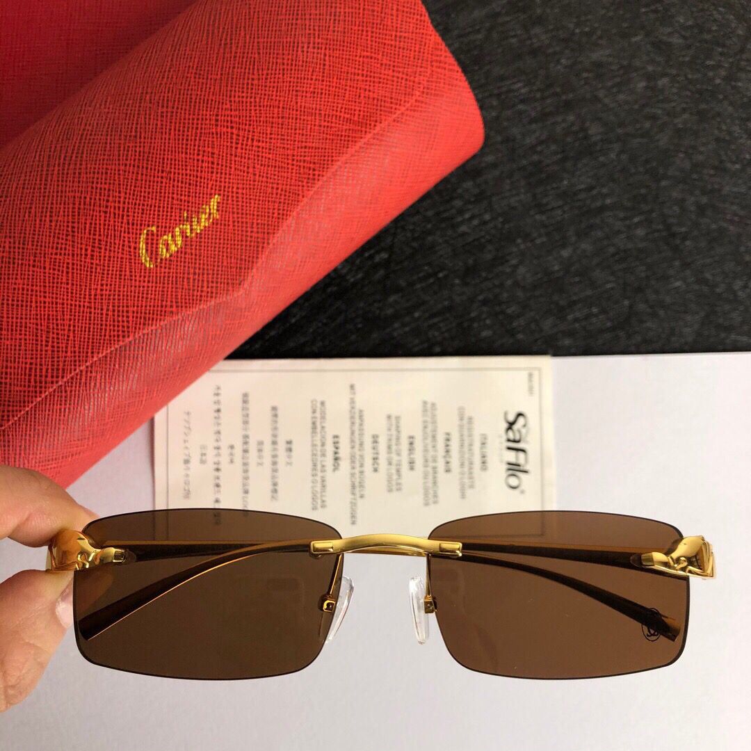 Cartier卡地亚男士新款金属太阳眼镜