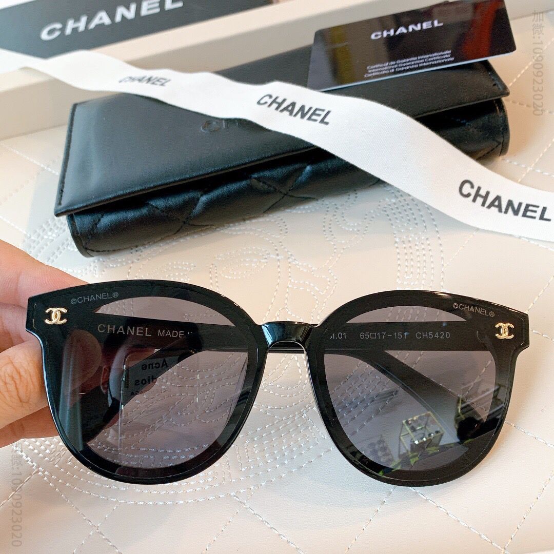CHANEL香奈儿logo 字样镜腿双C logo大方时尚太阳眼镜
