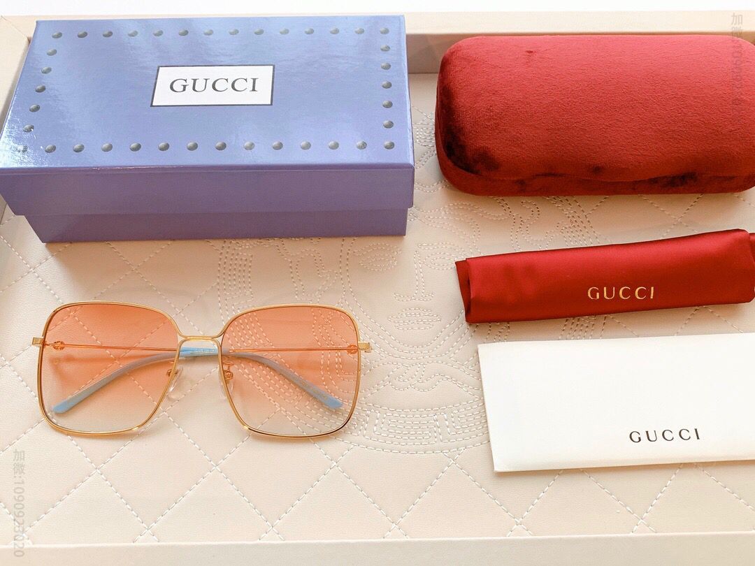 GUCCI古驰镜腿装饰标志性双G图案太阳眼镜