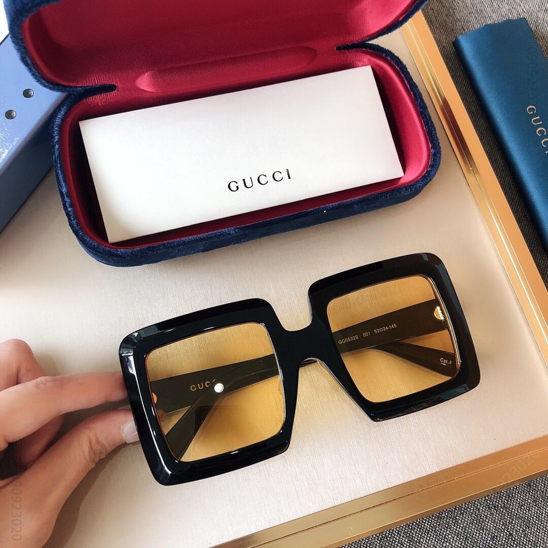 GUCCI古驰镜腿字母经典双G小logo男女通用太阳眼镜