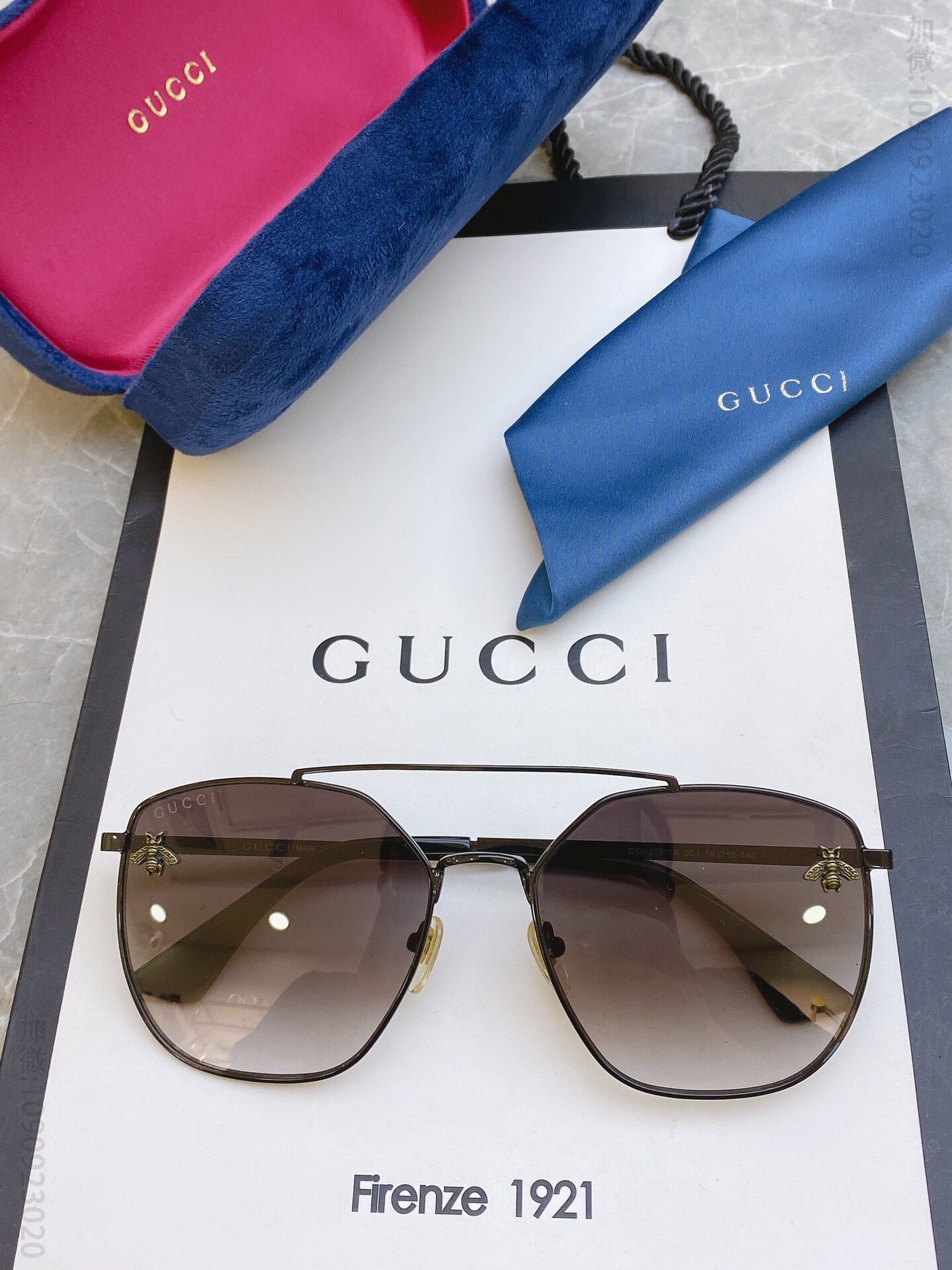 GUCCI古驰小蜜蜂系列流行Logo男女通用太阳眼镜 复刻古琦眼镜